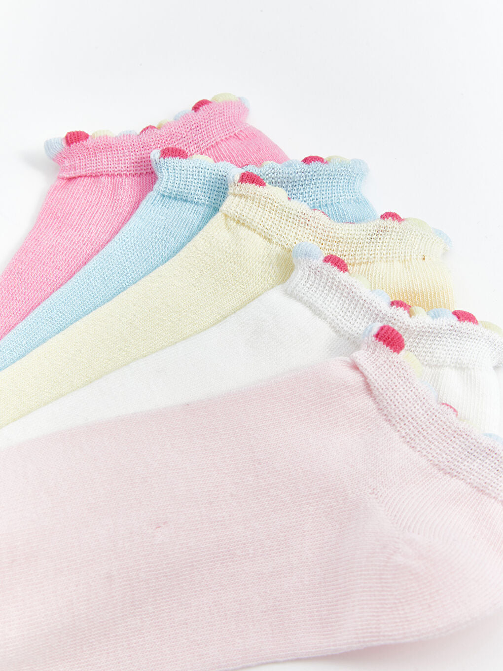 LCW Kids Pink Girls Booties Socks 5-Pack