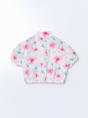 LCW Kids Pink Floral Girl Crop Shirt
