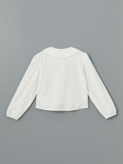 Loose Fit Poplin Bow Girls Shirt