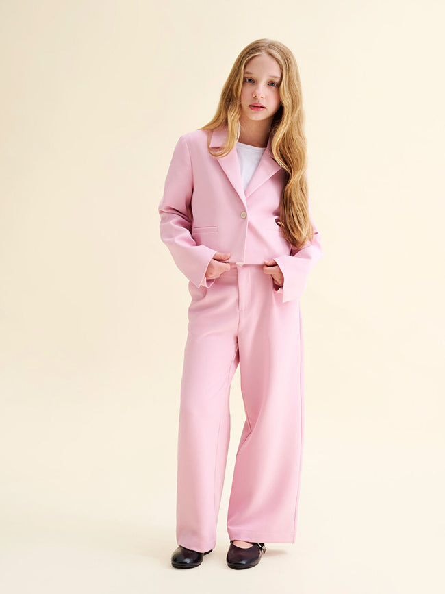 LCW Kids Pink Adjustable Waist Elastic Girl Trousers Main Image