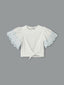 LCW Kids White Crew Neck Girls Crop T-Shirt