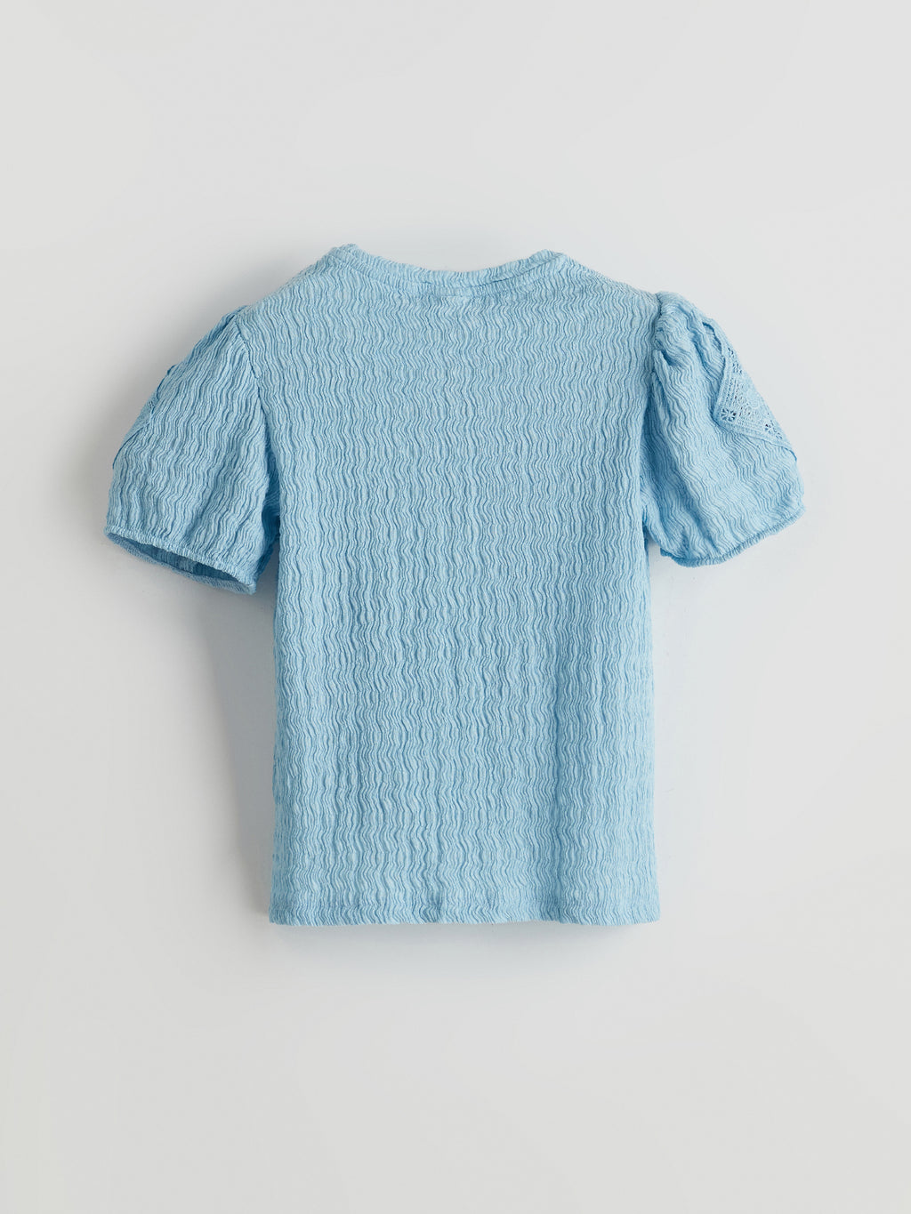 Crew Neck Textured Girls T-Shirt