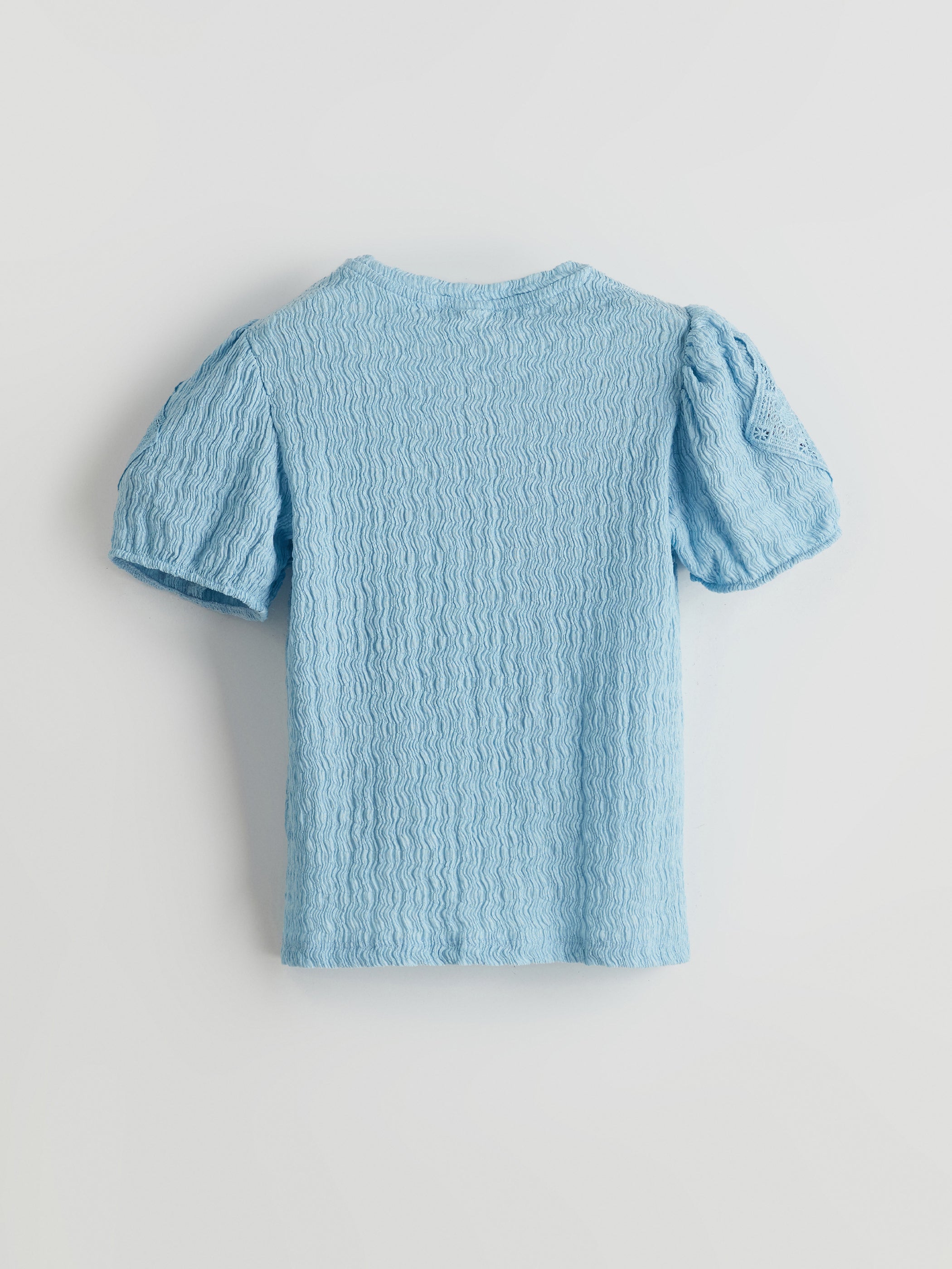 Crew Neck Textured Girls T-Shirt