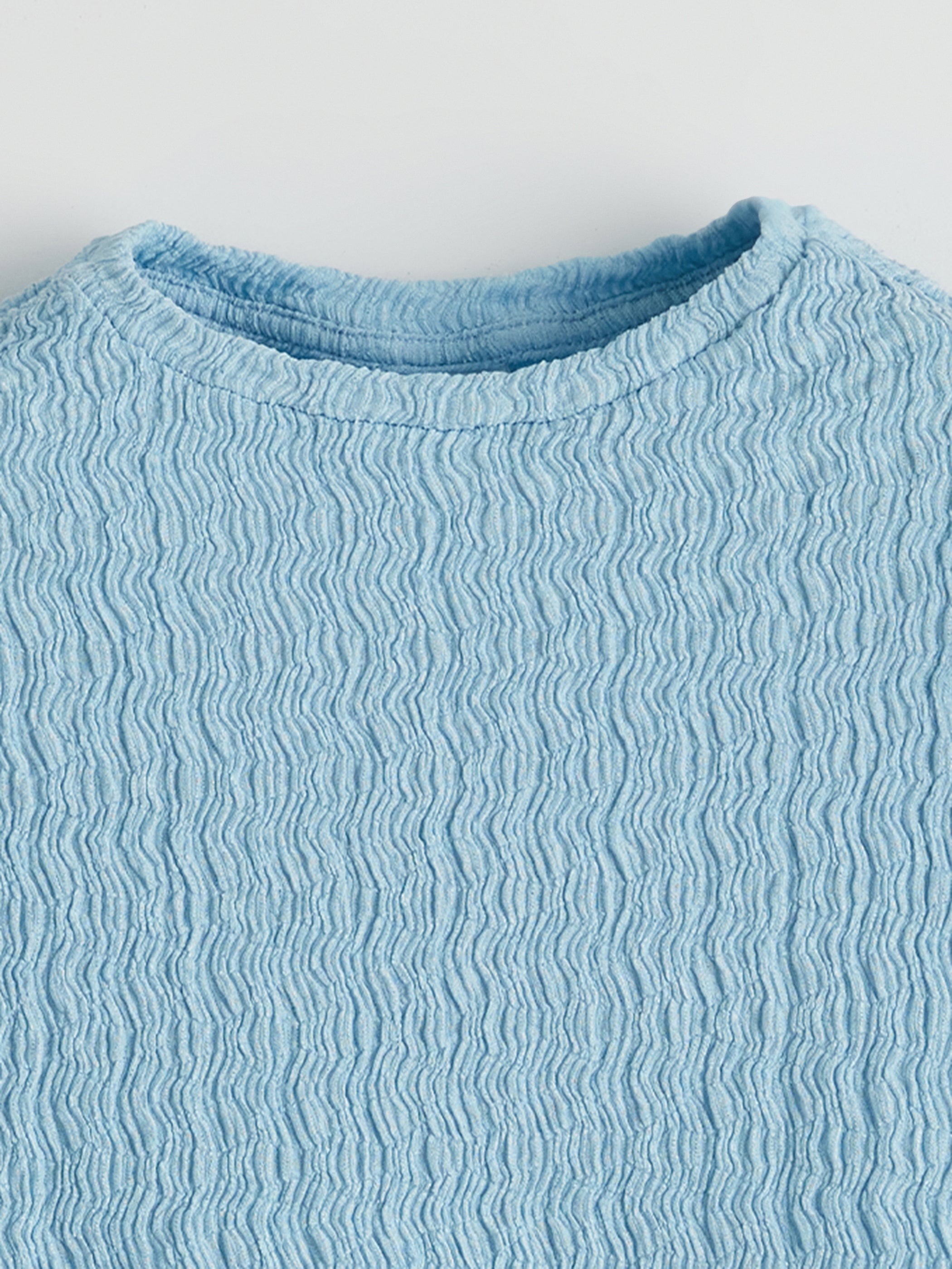 Crew Neck Textured Girls T-Shirt