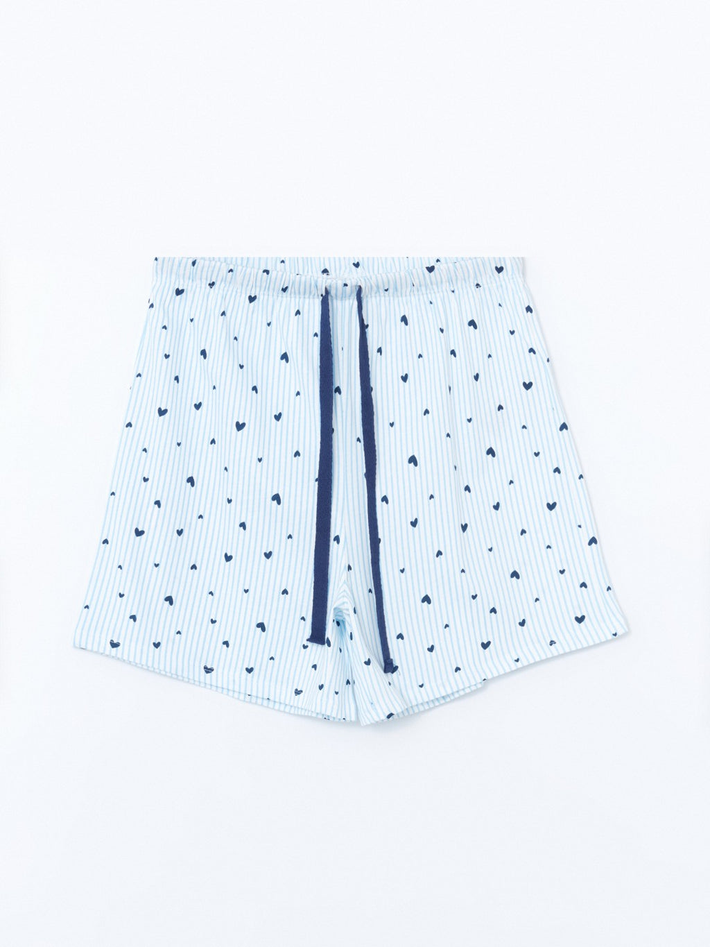 LCW Dream Crew Neck Embroidered Women Shorts Pajama Set