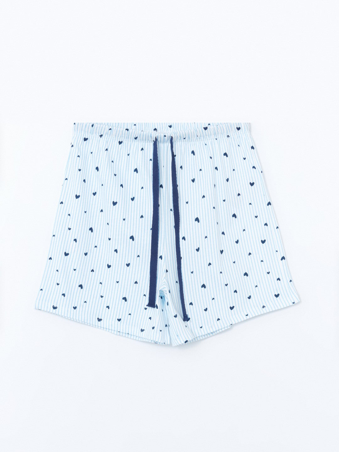 LCW Dream Crew Neck Embroidered Women Shorts Pajama Set