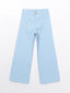 LCW Kids Blue Adjustable Waist Elastic Girl Trousers