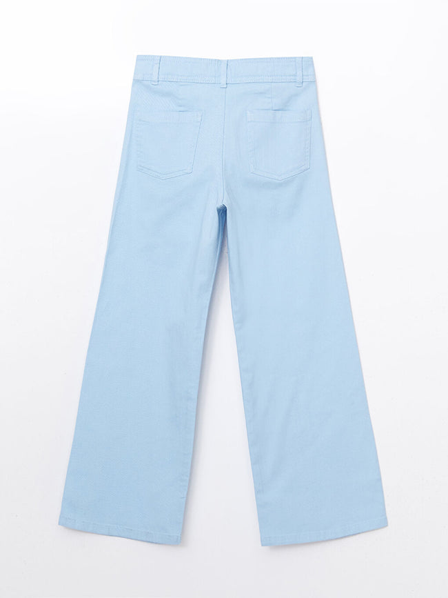 LCW Kids Blue Adjustable Waist Elastic Girl Trousers Main Image