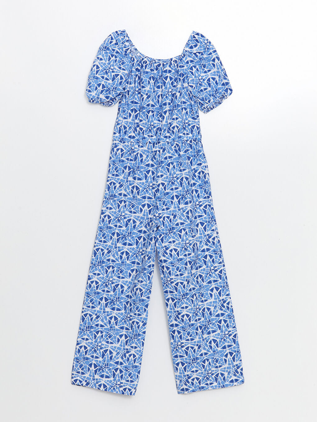 LCW Kids White Boat Neck Girl Jumpsuit