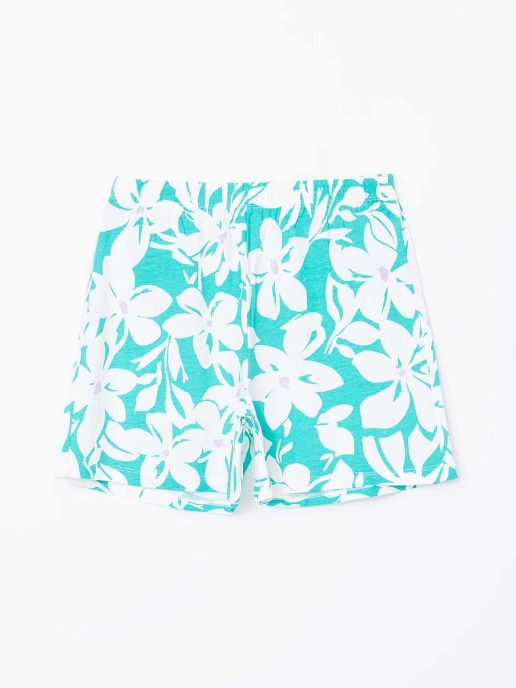 LCW Dream Crew Neck Printed Women Shorts Pajama Set