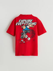 LCW Kids Crew Neck Nostalgic Monkey Printed Boy T-Shirt