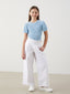 Elastic Waist Linen Blend Girl Trousers