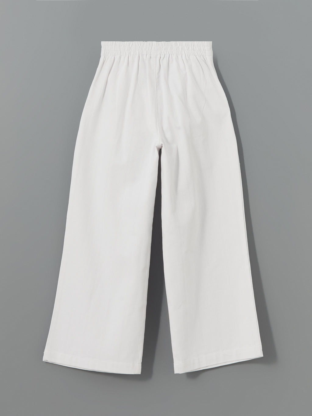 Elastic Waist Linen Blend Girl Trousers