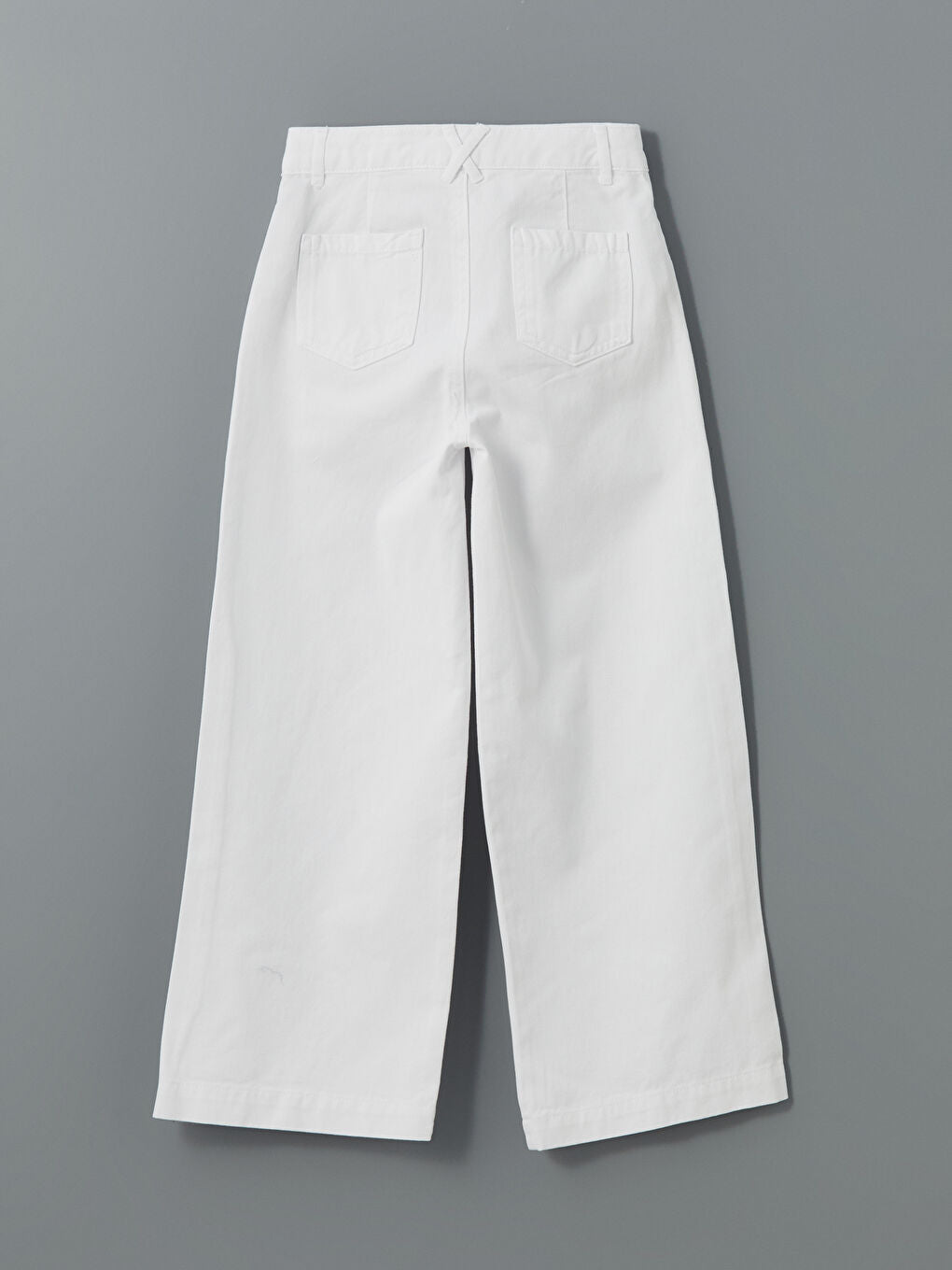 LCW Kids White Adjustable Waist Elastic Girl Trousers