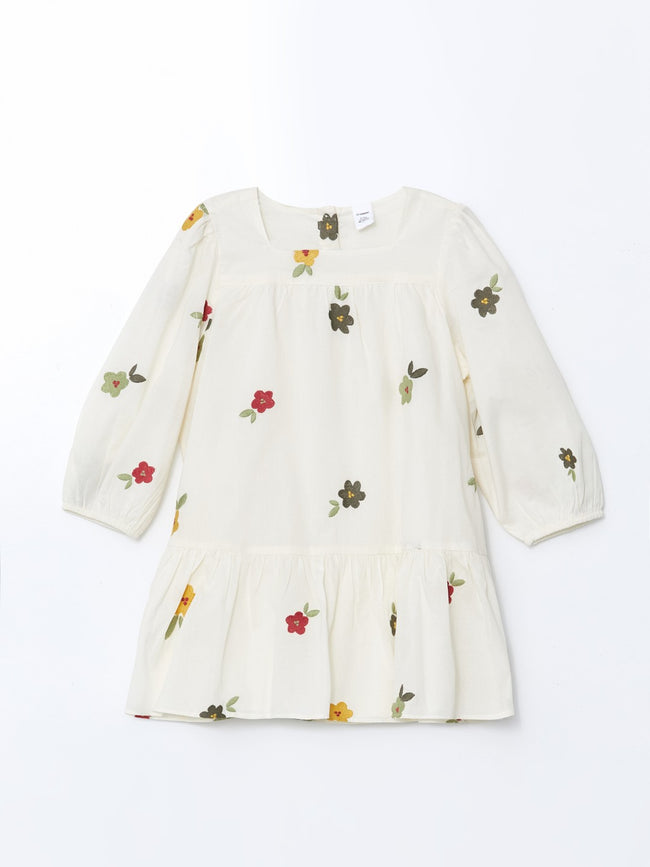 LCW Kids Floral Embroidered Poplin Flounce GirlS Dress Main Image