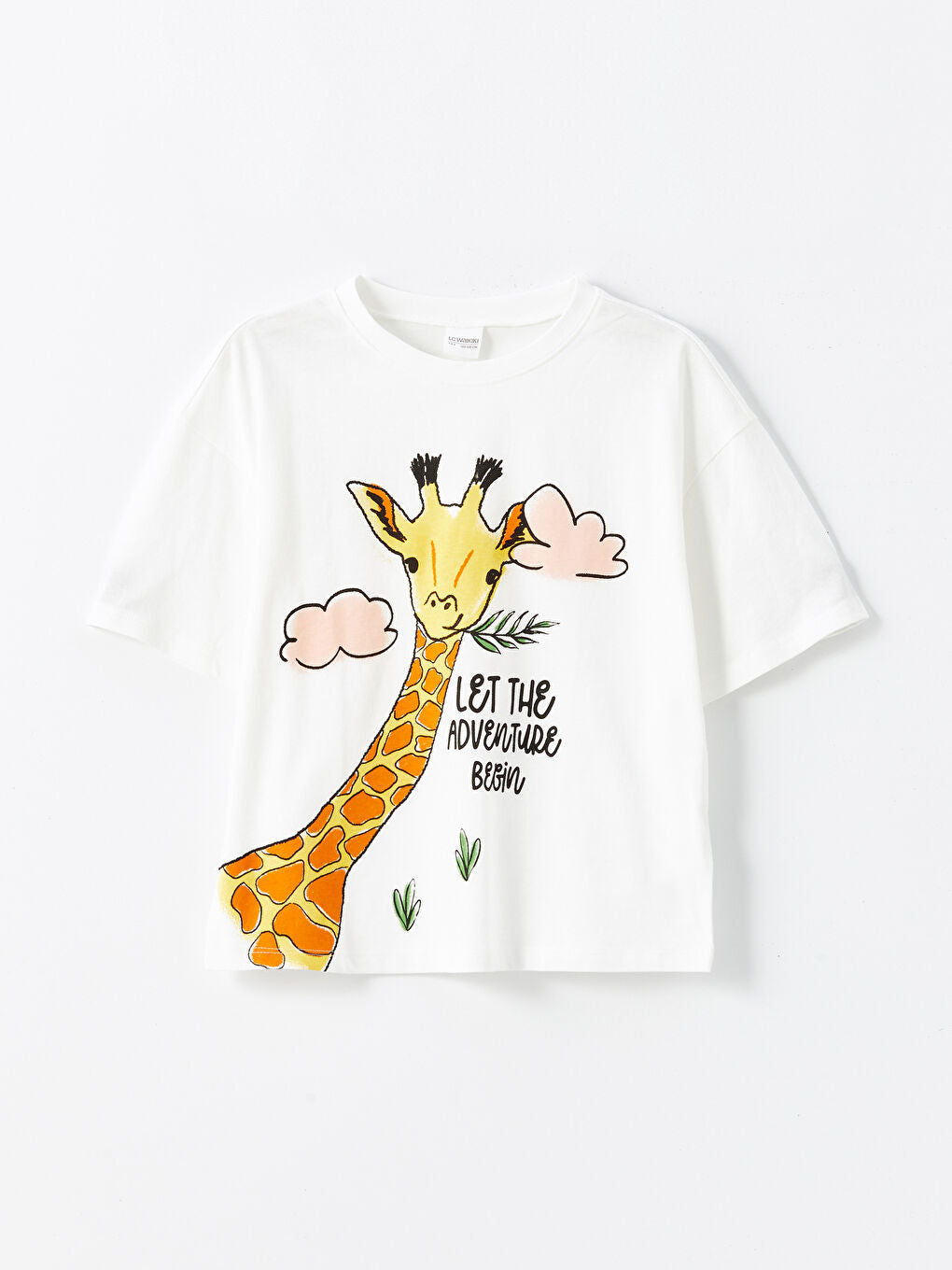 LCW Kids Ecru Crew Neck Girls Pajama Set