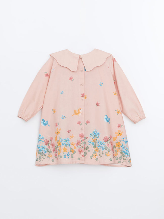 LCW Kids Pink Baby Collar Floral Girl Dress Main Image