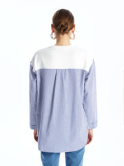 LCWAIKIKI Classic Ecru Crew Neck Striped Women Sweatshirt