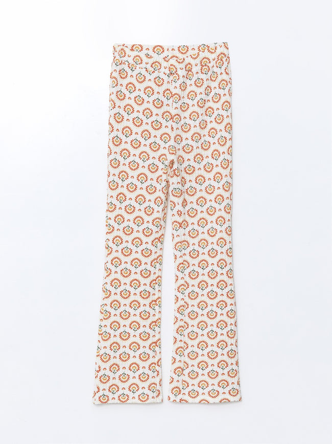 LCW Kids Elastic Waist Spanish Leg Girls Leggings Hover Image