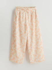 LCW Kids Beige Elastic Waist Girls Trousers