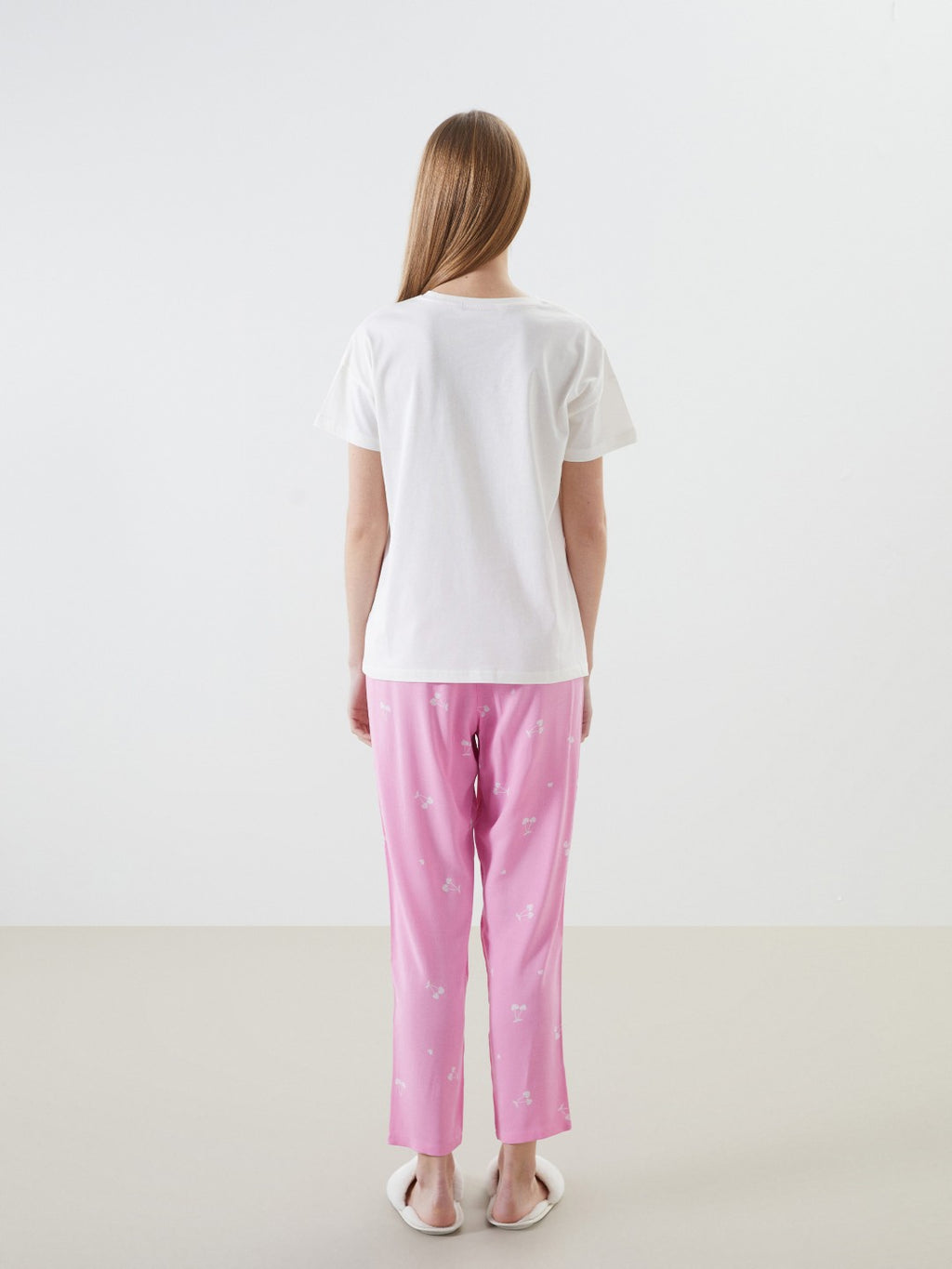 LCW Dream Crew Neck Printed Women Pajama Set