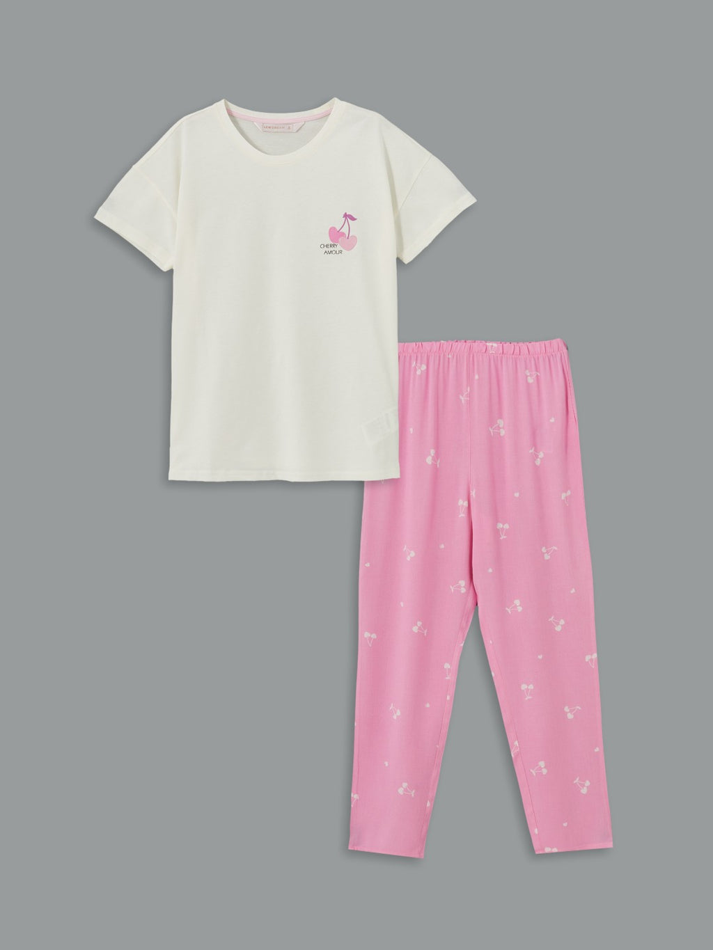 LCW Dream Crew Neck Printed Women Pajama Set