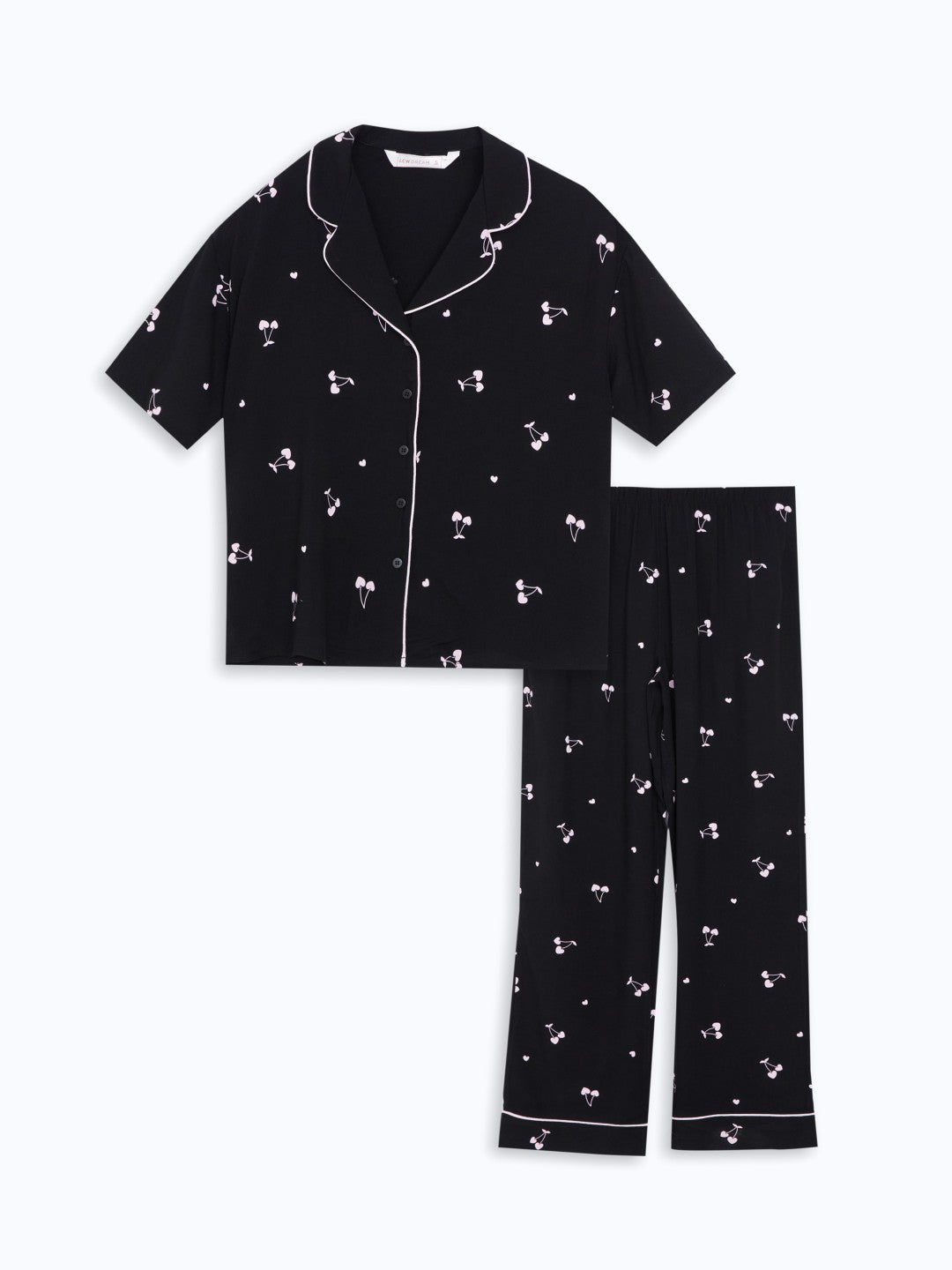 LCW Dream Shirt Collar Patterned Women Pajama Set