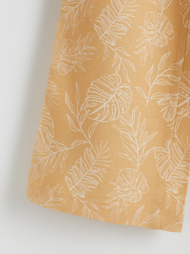 LCW Kids Elastic Waist Linen Blend Girl Trousers Main Image