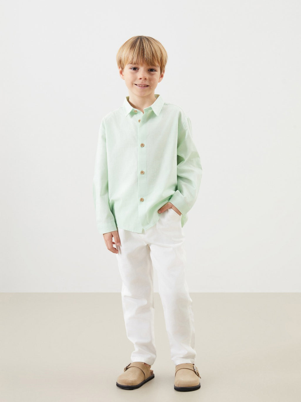 LCW Kids Basic Boy Shirt And Trousers 2-Pack