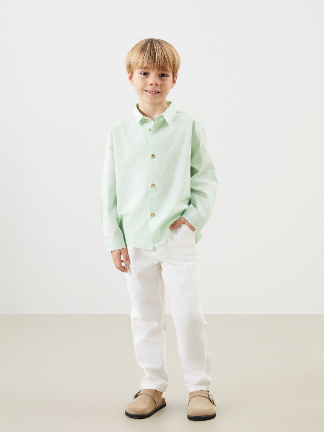 LCW Kids Basic Boy Shirt And Trousers 2-Pack