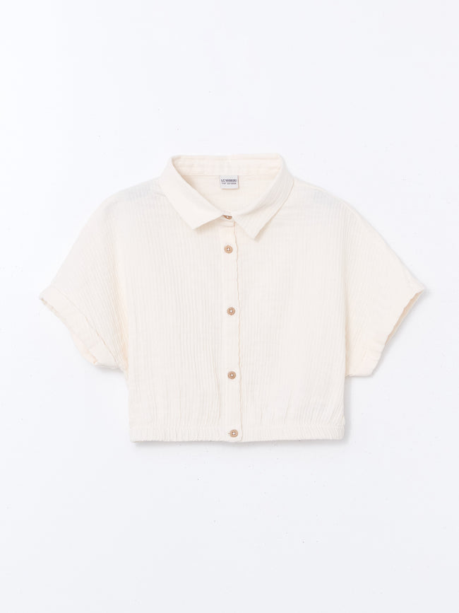 Textured Girl Crop Shirt Hover Image