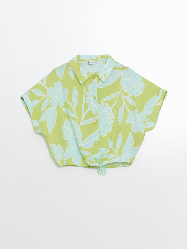 Loose Fit Viscose Tied Girls Shirt Hover Image