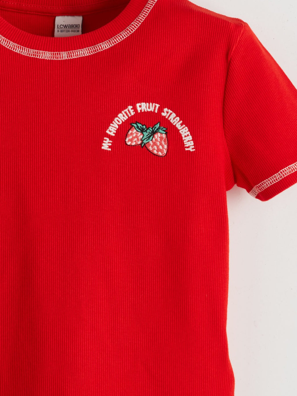 LCW Kids Crew Neck Girls Crop T-Shirt