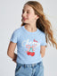 LCW Kids Crew Neck Cherry Printed Girls Crop T-Shirt