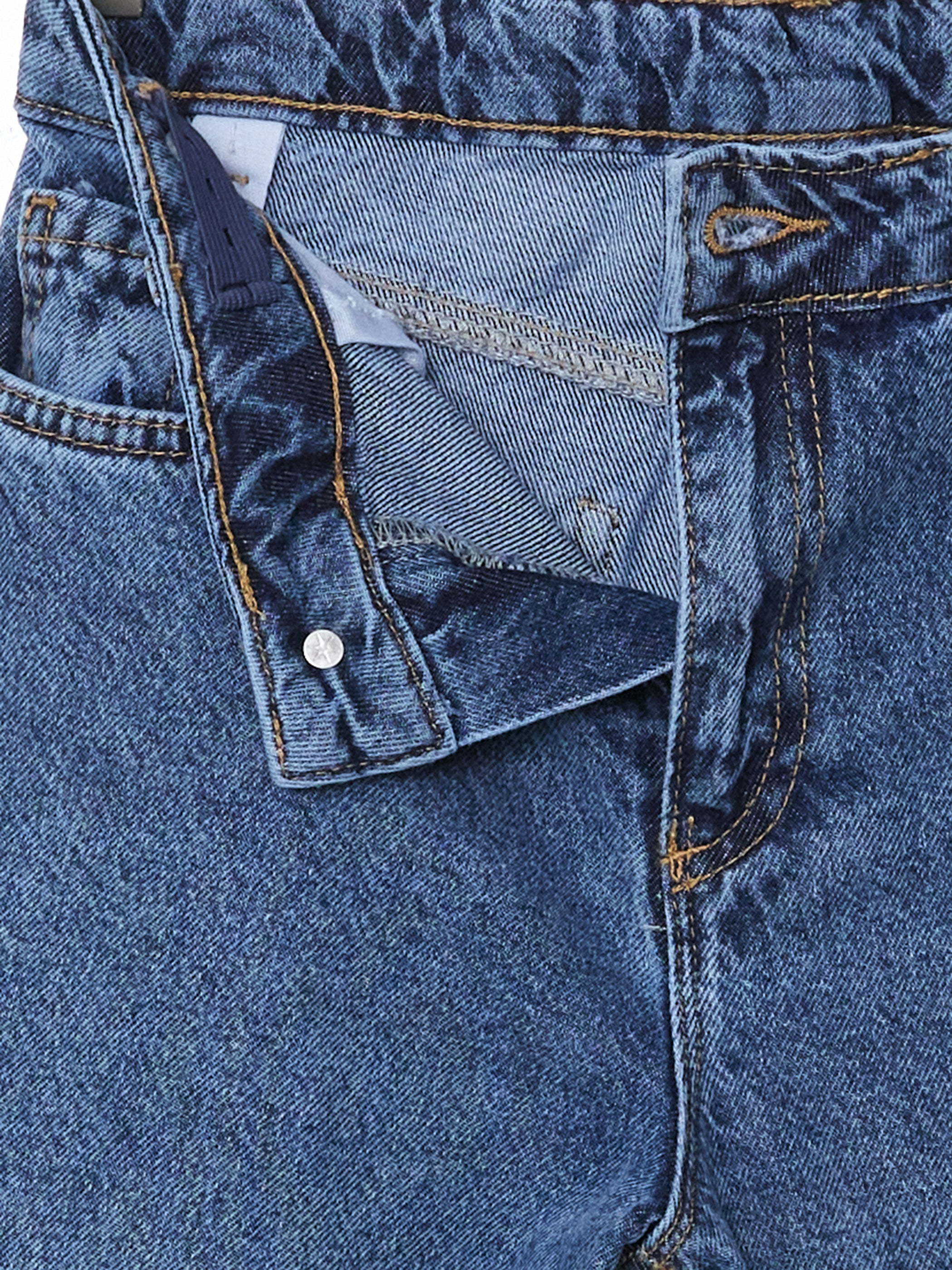 Adjustable Waist Elastic Floral Girl Jeans