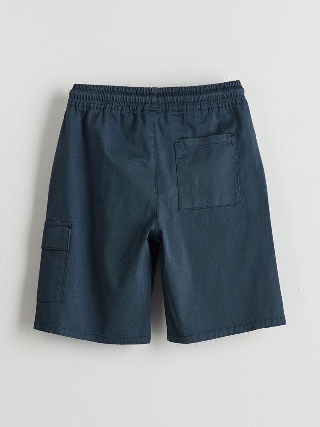 LCW Kids Indigo Elastic Waist Boy Cargo Shorts Main Image