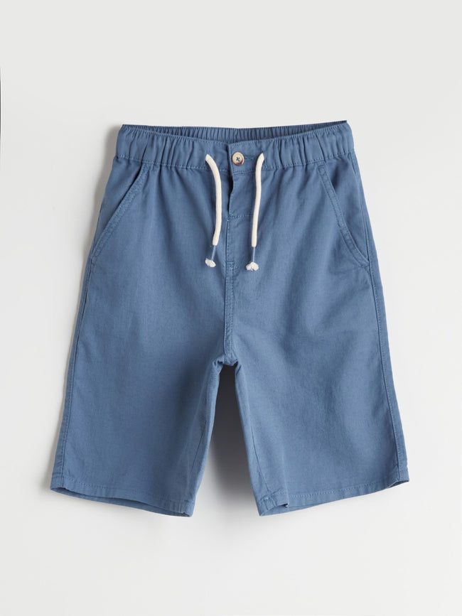 LCW Kids Elastic Waist Linen Blend Boy Shorts Hover Image