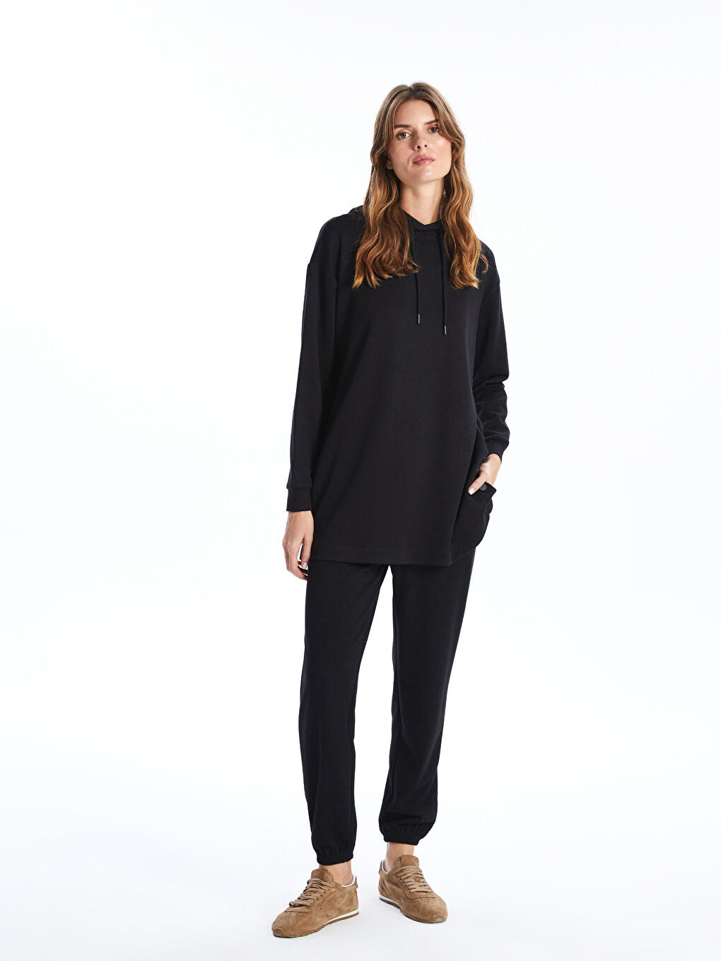 LCWAIKIKI Classic Navy Blue Elastic Waist Women Jogger Sweatpants