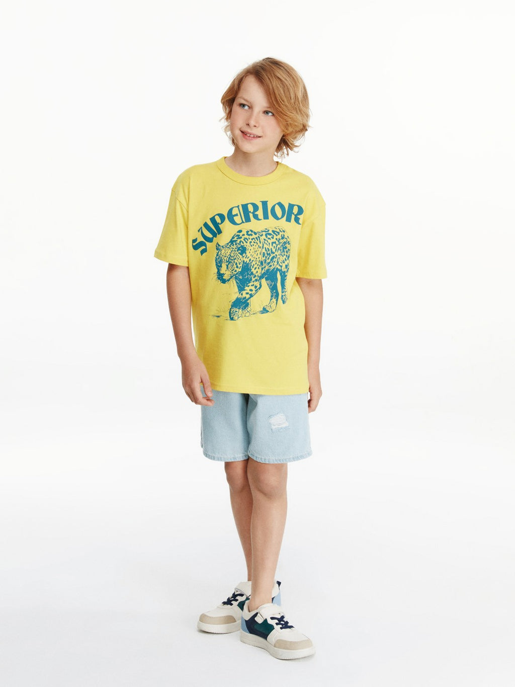 LCW Kids Adjustable Waist Elastic Boy Jean Shorts