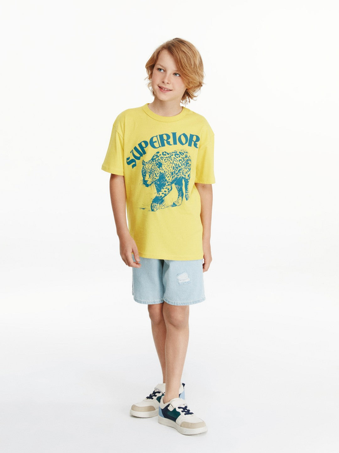 LCW Kids Adjustable Waist Elastic Boy Jean Shorts