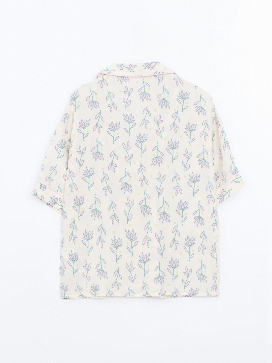 LCW Dream Shirt Collar Patterned Women Shorts Pajama Set