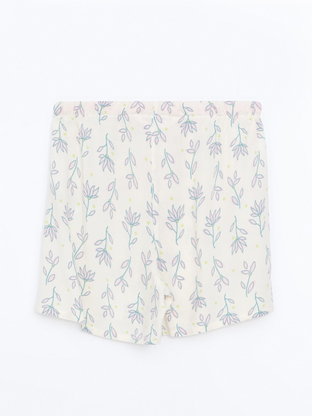 LCW Dream Shirt Collar Patterned Women Shorts Pajama Set