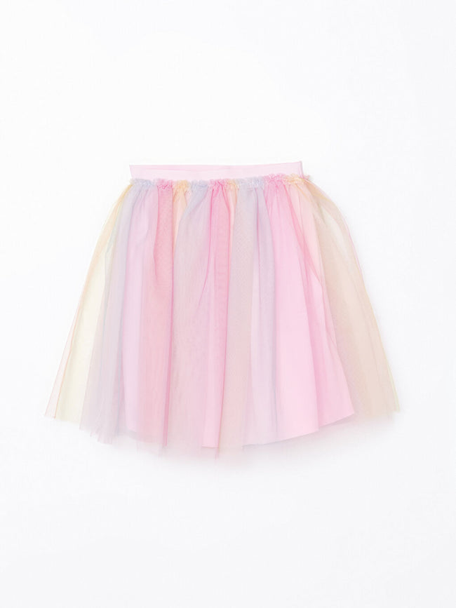 LCW Kids Mixed Elastic Waist Girls Tutu Skirt Hover Image