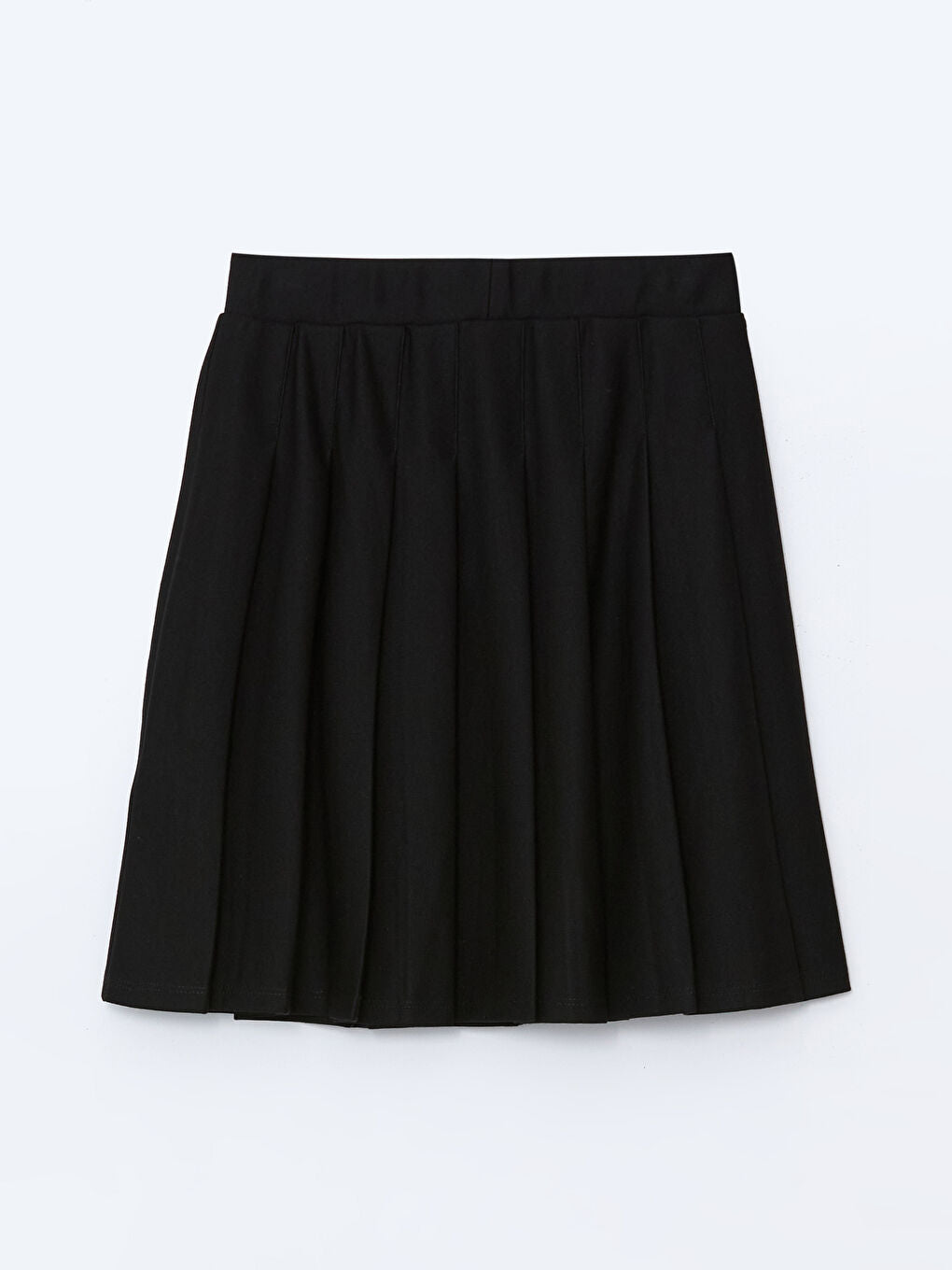 LCW Kids Black Elastic Waist Bow Detailed Girl Pleated Skirt
