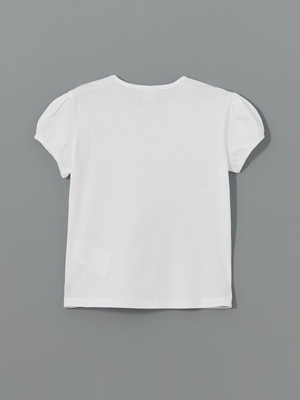 LCW Kids White Crew Neck Double Sided Sequined Girls T-Shirt