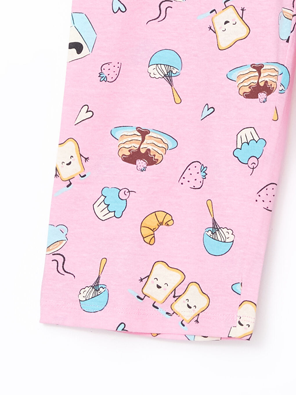 LCW Kids Yellow Crew Neck Girls Pajama Set