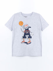 LCW Kids Gray Crew Neck Boy Shorts Pajama Set