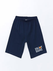 LCW Kids Gray Crew Neck Boy Shorts Pajama Set
