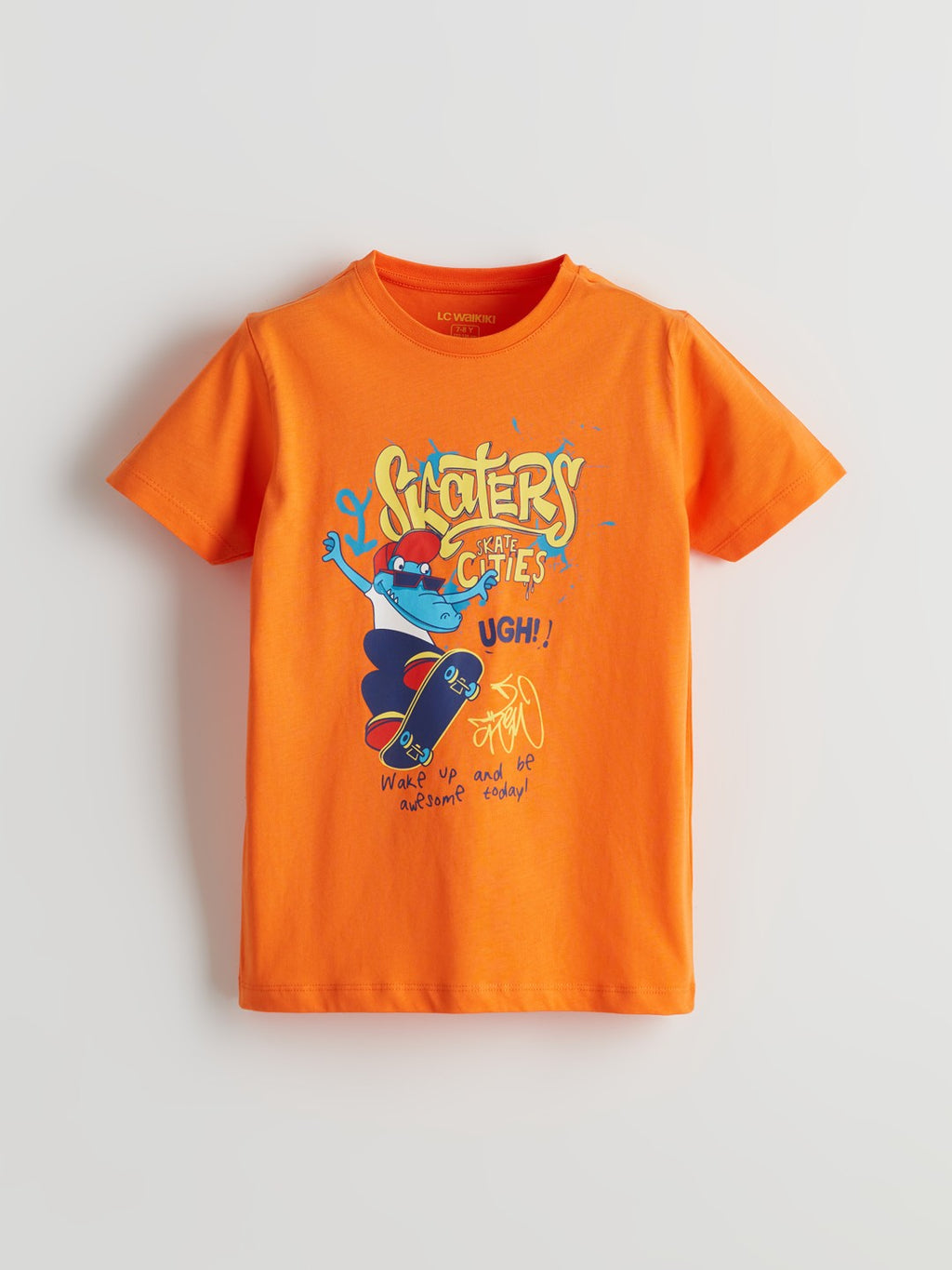 LCW Kids Crew Neck Boy Shorts Pajama Set