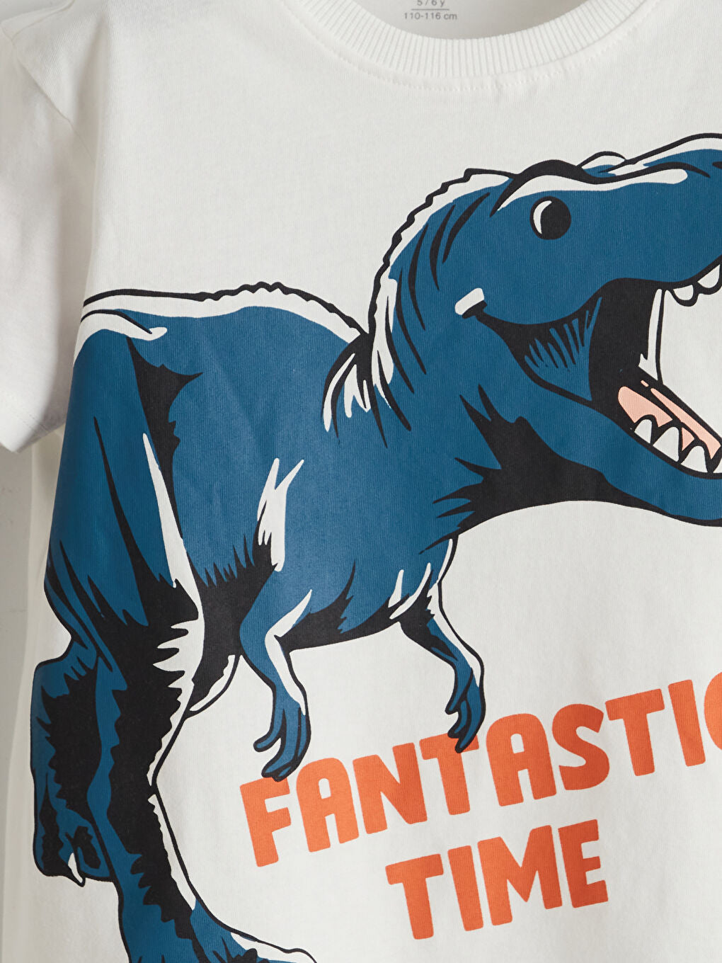 LCW Kids Ecru Crew Neck Dinosaur Printed Boys T-Shirt 3-Pack